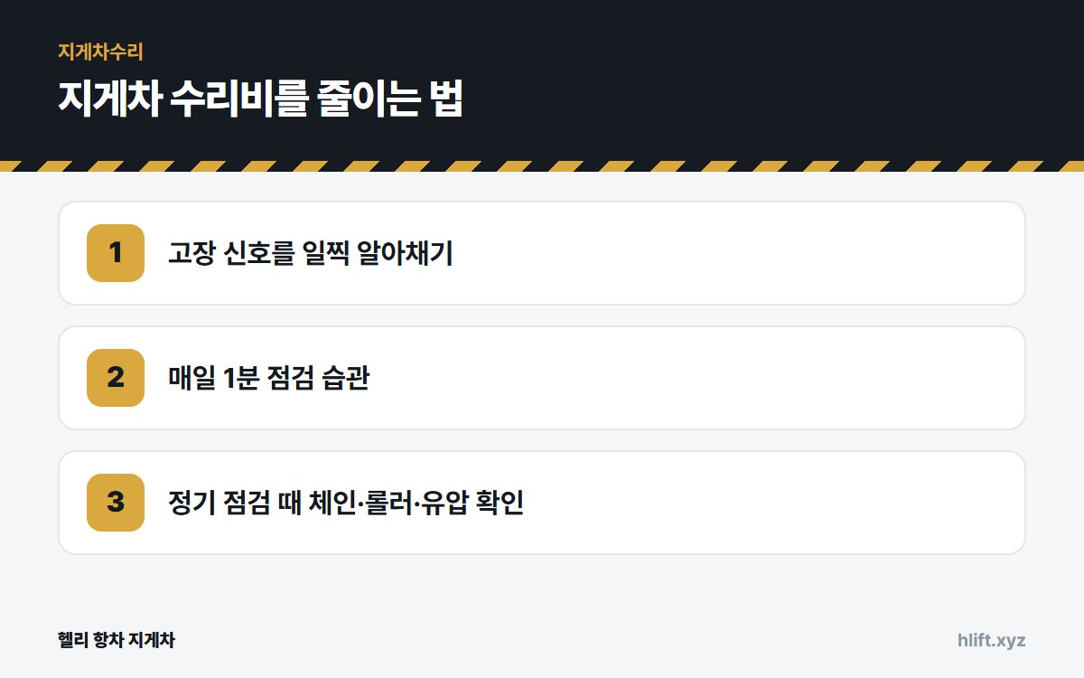 지게차 수리비를 줄이는 법
