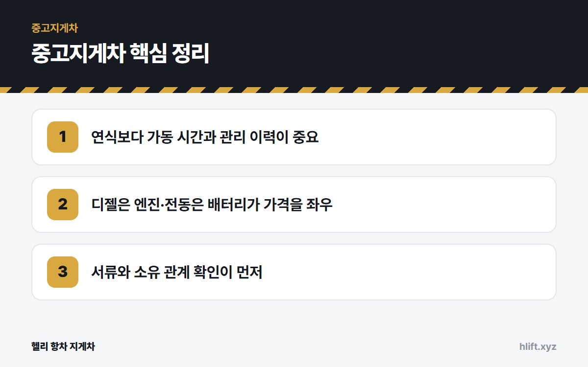 중고지게차 핵심 정리